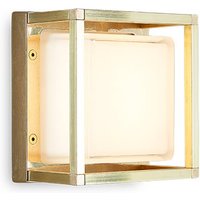 Moretti Luce LED-utomhusvägglampa Ice Cubic 3404, av mässing