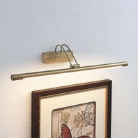 Lindby LED-tavellampa Mailine, omkopplare, antikmessing