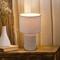 Briloner Ino table lamp, brown, ceramic, textile, E27