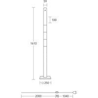 HerzBlut LED-golvlampa Lana del bianco, trä, dimbar