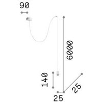 Ideallux Ideal Lux suspension LED Archimede Cilindro noir métal