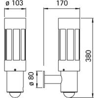 Albert Leuchten Elégante applique d'extérieur 472 avec détecteur