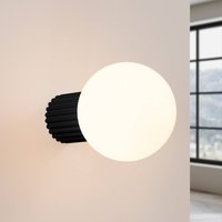 SOLLUX LIGHTING ORBI wall light, black, glass/metal, Ø 12 cm, IP44, G9