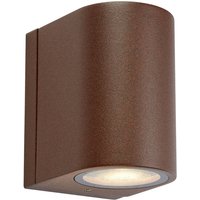 Markslöjd LED-utomhusvägglampa Alor, brun, 1 lampa, IP65, dimbar
