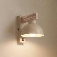 TK Lighting Oslo wall light, sand-coloured, metal, 20 cm high, E27