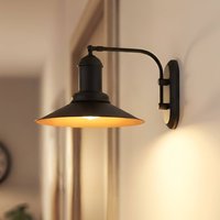 ROYALTECH Lorato wall light, black, height 25 cm, metal, E27