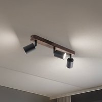 TK Lighting Subrin downlight, walnut, 3-bulb