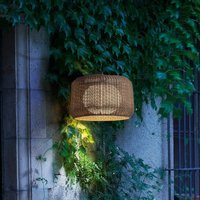 Bover LED-utomhusvägglampa Fora A, grafitbrun/brun, Ø 50 cm