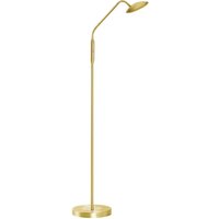 FISCHER & HONSEL LED-golvlampa Tallri, mässing, höjd 135 cm, CCT, touchdimmer