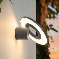 Arcchio LED-utomhusvägglampa Tovio, antracit, vridbar