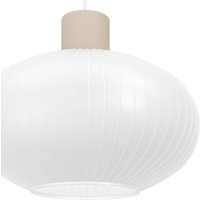 Hængelampe Dasmina, Ø 25 cm, hvid/sandfarvet, glas, E27