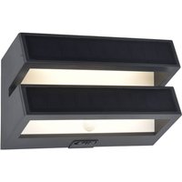 LED-Solar-Außenwandlampe BARLO, dunkelgrau 21 cm Sensor IP54