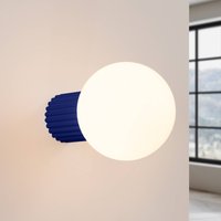 SOLLUX LIGHTING Applique murale ORBI, bleu outremer, verre/métal, Ø 12 cm, IP44, G9