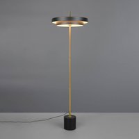 Trio Lighting LED-golvlampa Keaton, svart/guldfärgad, höjd 138 cm, CCT
