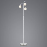 HELL Mila LED-golvlampa, nickel/opalglas, tre lampor