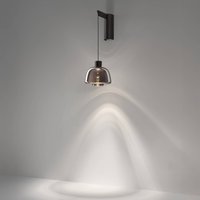 Bover LED-vägglampa Drep A/01, rökgrå, glas, 2 700 K