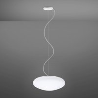 Fabbian Lumi White glass hanging light, Ø 42 cm