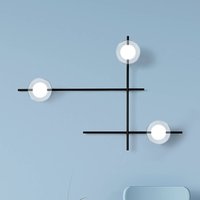 miloox by Sforzin Mikado wall light, clear/frosted, 3-bulb
