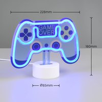 Reality Leuchten Control LED table lamp, blue, width 22.8 cm, plastic