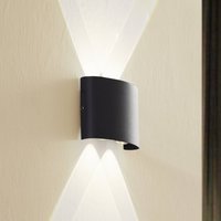 Lindby LED-utomhusvägglampa Ithan, 2 lampor, antracit, metall
