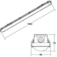 BRUMBERG Humid One Pro LED wraparound light DALI 149cm