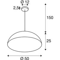 SLV suspension Forchini M, 50 cm, noir/doré, métal
