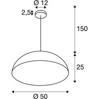 SLV hänglampa Forchini M, 50 cm, svart/guldfärgad, metall
