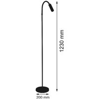 Busch LED-golvlampa Rocco, krom flexarm röd