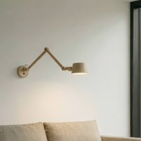 Lucande Silka wall light, 91 cm, beige, adjustable, E27