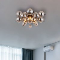 Globo Udo taklampa, rökgrå, Ø 55 cm, glas