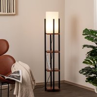 Opviq Shelf floor lamp, black/copper, fabric, height 130 cm, E27