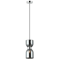Viokef Memory pendant light, glass, chrome/smoke grey