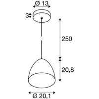 SLV suspension Para Cone, Ø 30 cm couleur cuivre/blanc