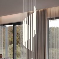 Trio Lighting LED-hänglampa Baxter, ljusgrå, Ø 37 cm, metall CCT dimbar