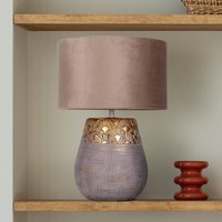 Näve Bronco bordslampa, beige, keramik/konstläder, höjd 39 cm