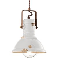 Ferroluce Hänglampa C1691 i vit industridesign