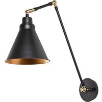 Opviq Vägglampa Berceste 7956, svart/guld, höjd 56 cm