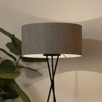 EGLO Golvlampa Fondachelli, ljusgrå, linne, stativ, Ø 51 cm