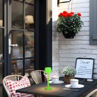 Lindby LED rechargeable lamp Gaja, green, USB, IP44, RGBW, dimmable