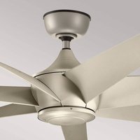 KICHLER Lehr2 ceiling fan, IP44, silver antique, O 137 cm KICHLER Lehr2 ceiling fan, IP44, silver antique, O 137 cm