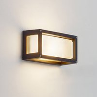 Lucande utomhusvägglampa Aurelien, grå, metall, 12,5 cm, IP54