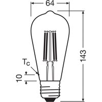 OSRAM LED-filamentlampa E27 3,8W Filament 4 000K