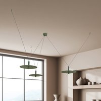 Zambelis LED pendant light 23230, dark green, Ø 35 cm, 3-bulb, metal