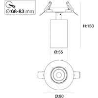 The Light Group SLC LED recessed spotlight Art, 1-bulb, white, 3,000 K, aluminium