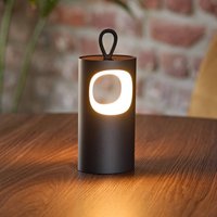 Sigor LED rechargeable table lamp Lunari, black, 16 cm, metal, CCT IP44