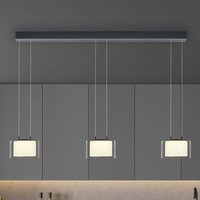 BANKAMP Grand Smoke LED pendant light, 3-bulb