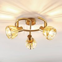 Lindby plafonnier Kosta, 47 cm, à 3 lampes, couleur laiton