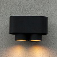 LUTEC Utomhusvägglampa Cypres, IP44, 2 lampor