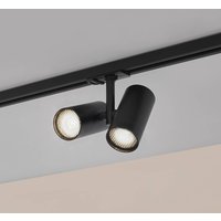 Lindby track spotlight Linaro, GU10, 2-bulb, black, lens cover