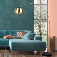 Trio Lighting Argentina arc floor lamp, brass